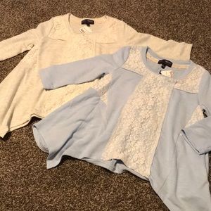 Girls size 8 - Lace trimmed shark bite swing tops
